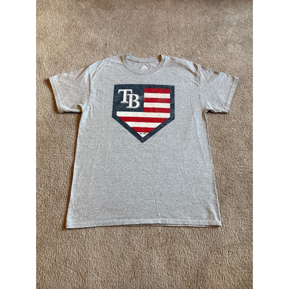 Tampa Bay Rays USA Majestic Men’s Graphic Tee Size Large
